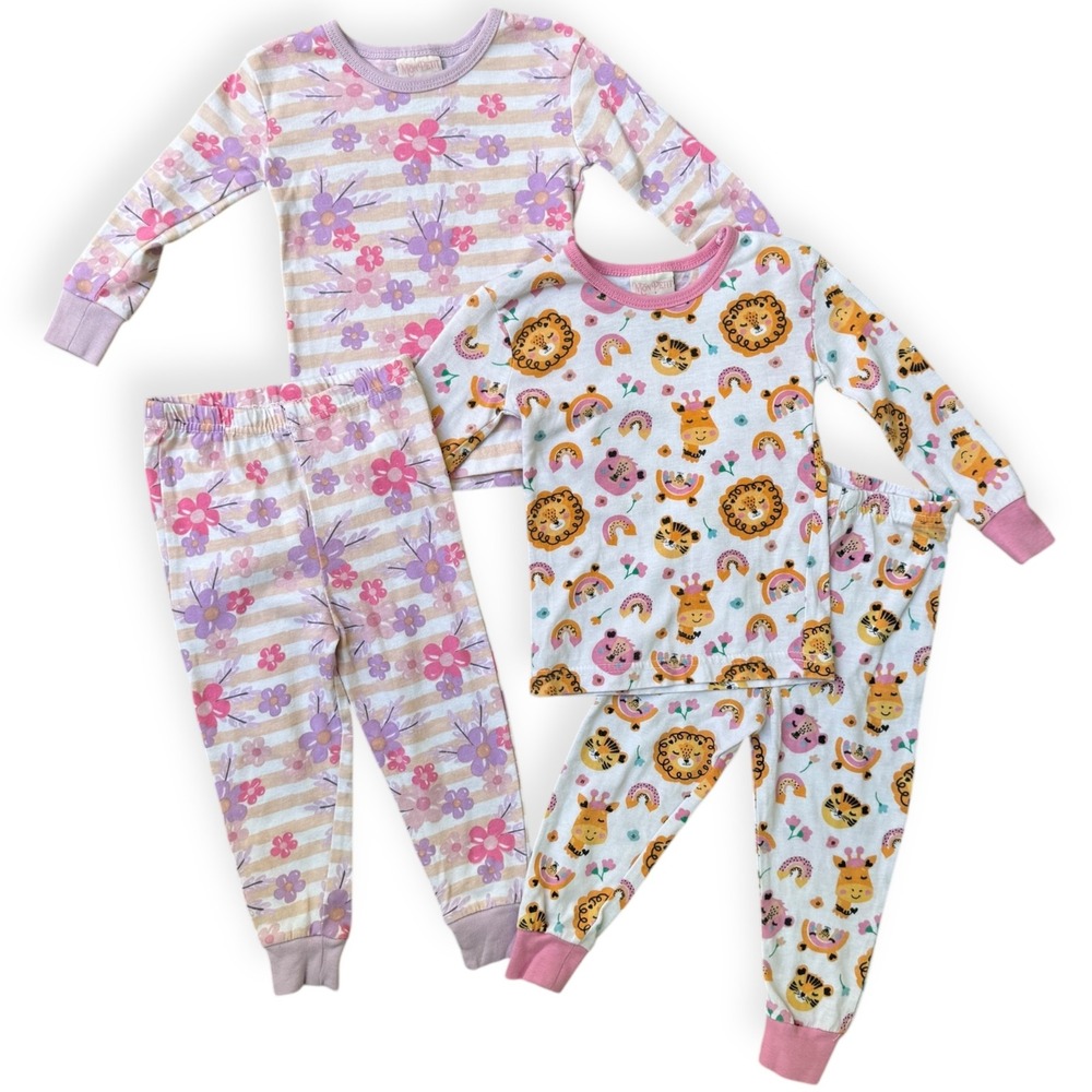 Mon Petit 2T Pajama Set Bundle Girls Sleepwear 2 Piece
